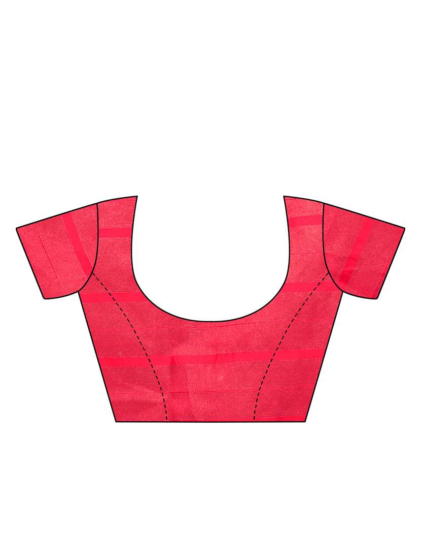 contrast bordered woven saree with blouse - 19301195 -  Standard Image - 1