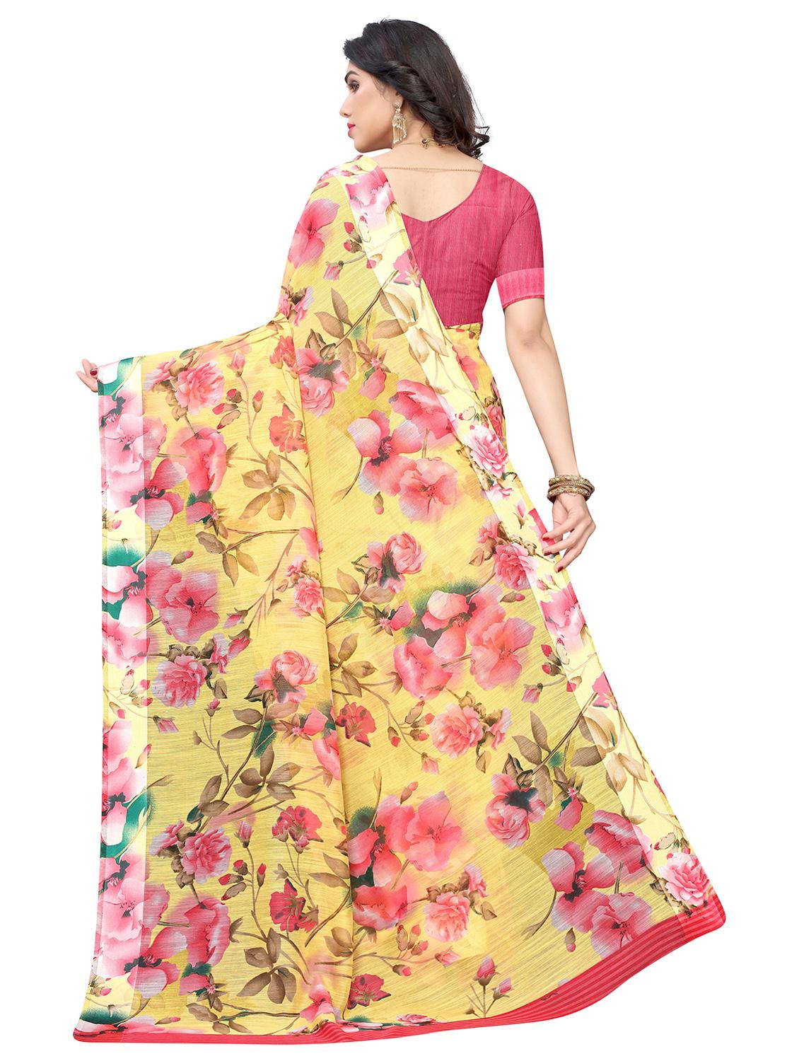 floral printed saree with blouse - 19301685 -  Standard Image - 1