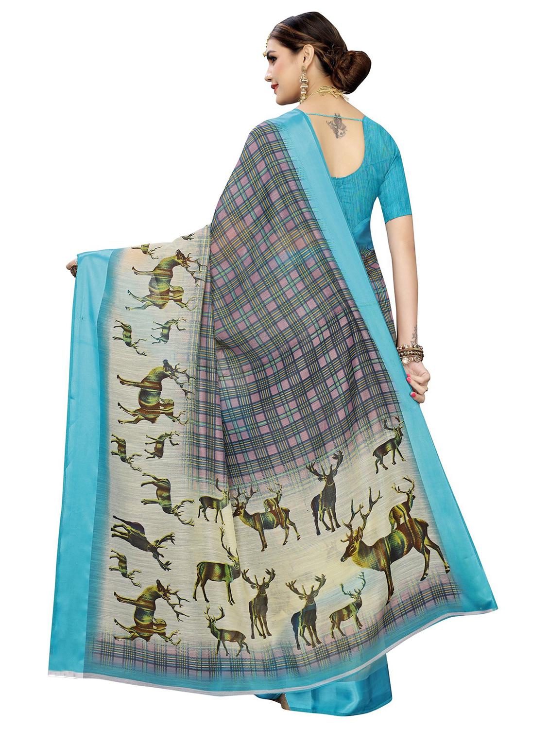 printed saree with blouse - 19301729 -  Standard Image - 1