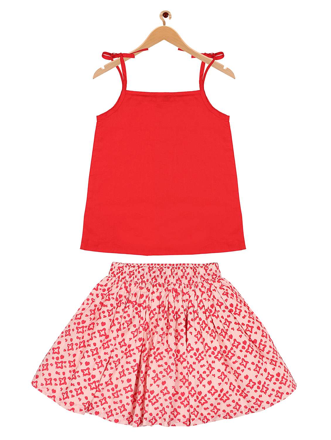 girls printed square neck twin set - 19302522 - Standard Image - 1