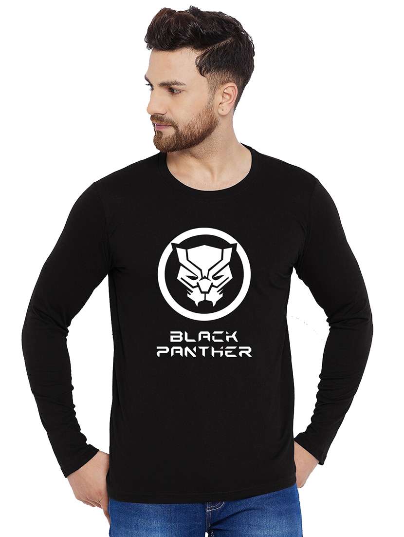 black printed regular t-shirt