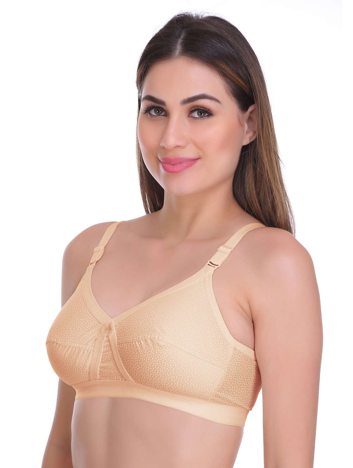 beige cotton minimizer bra - 19303376 -  Standard Image - 1