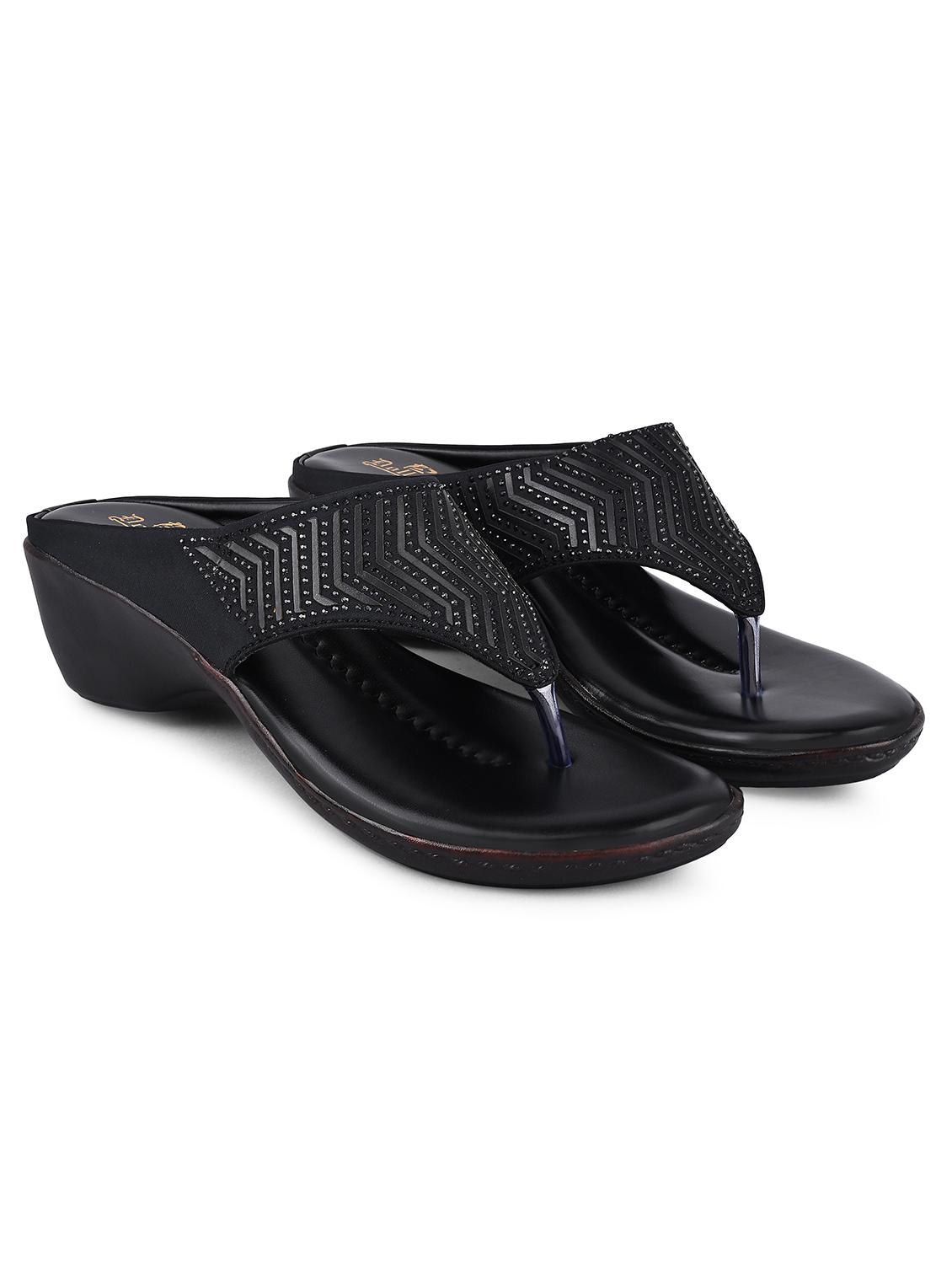 women black slip on flats sandals - 19303777 -  Standard Image - 1