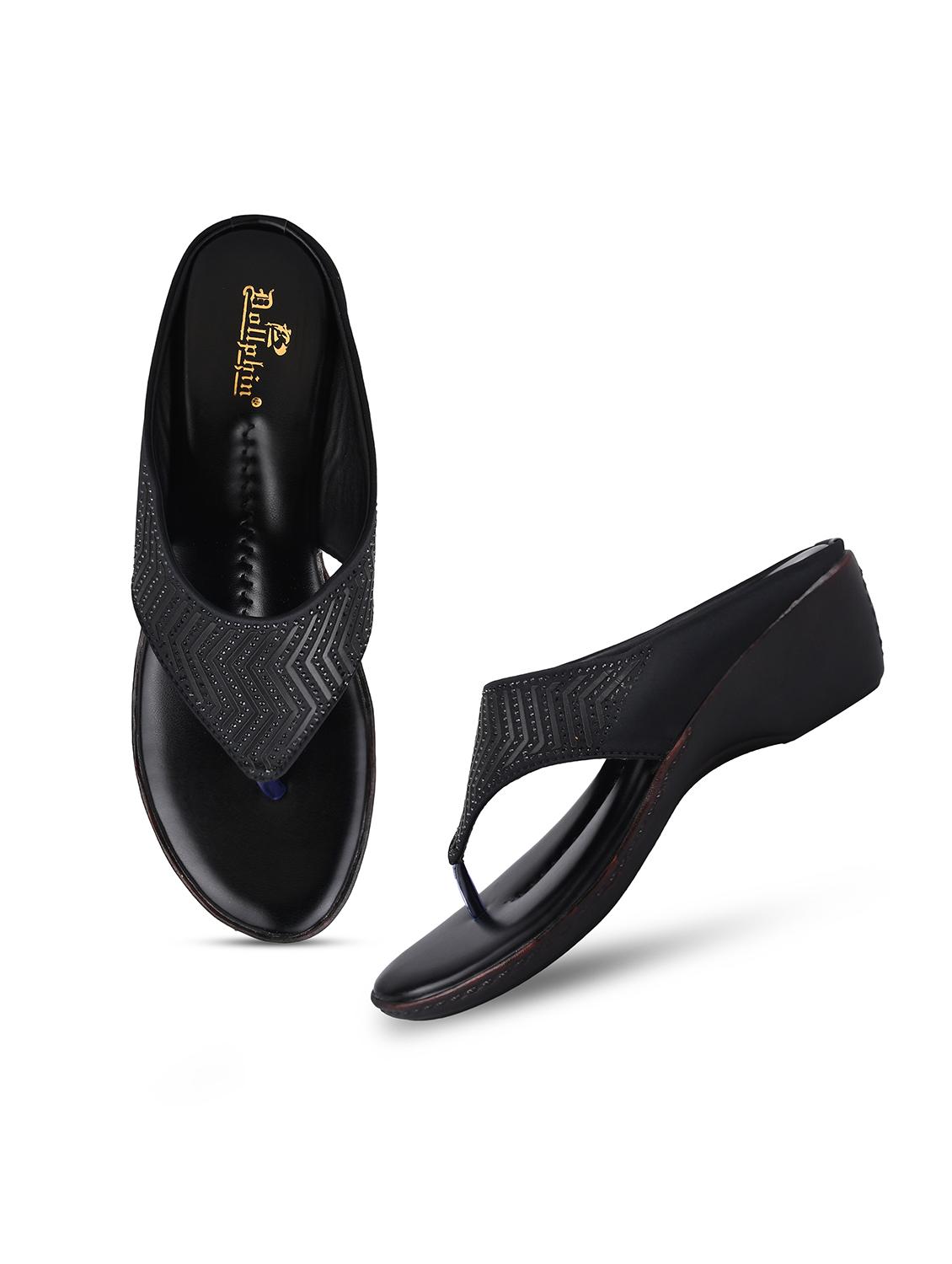 women black slip on flats sandals - 19303777 - Standard Image - 4