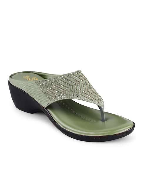 green t-strap wedge - 19303779 -  Standard Image - 0