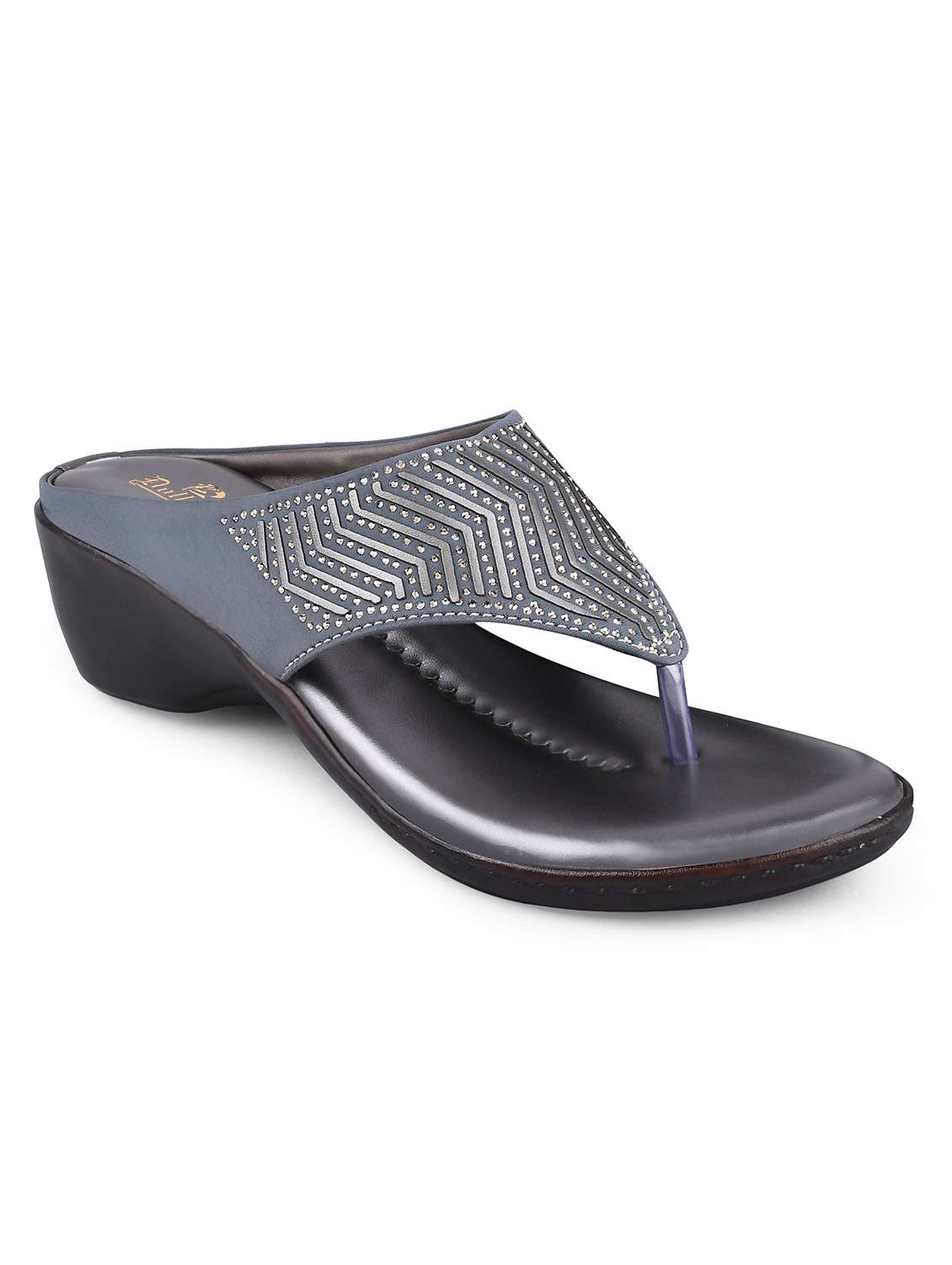 grey t-strap wedge - 19303780 -  Zoom Image - 0