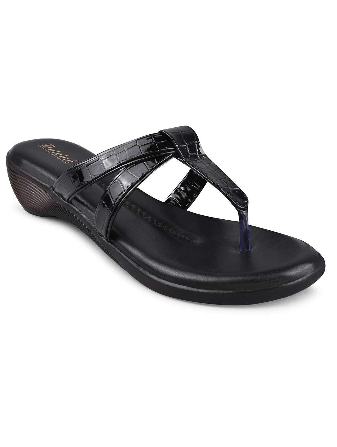 black pu slip on sandals - 19303795 - Zoom Image - 0