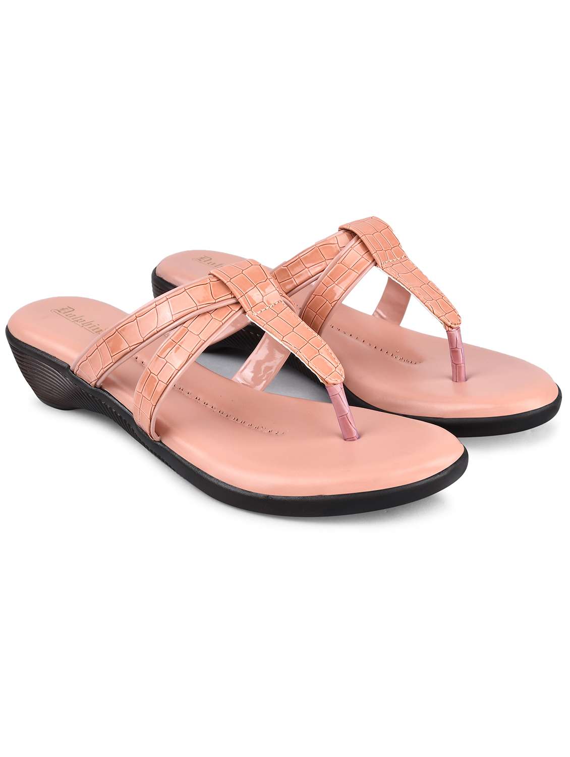 pink pu slip on sandals - 19303796 -  Standard Image - 1