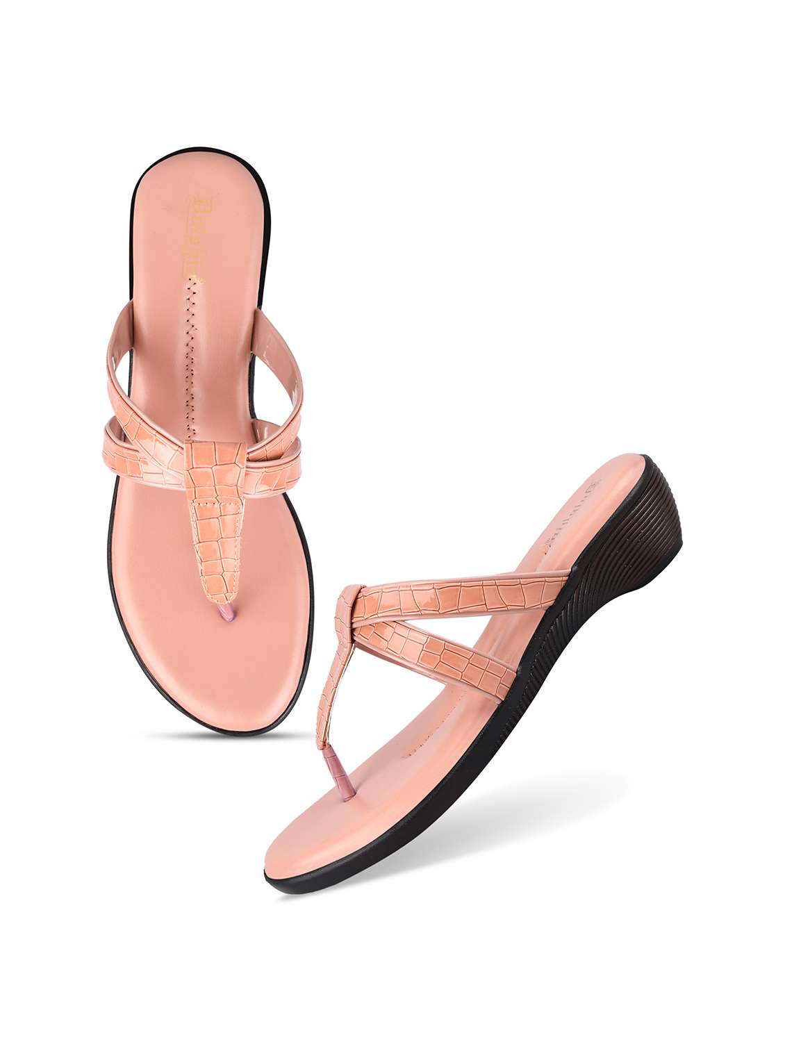 pink pu slip on sandals - 19303796 - Standard Image - 4