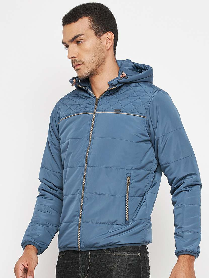 blue solid bomber jacket - 19303849 -  Standard Image - 1