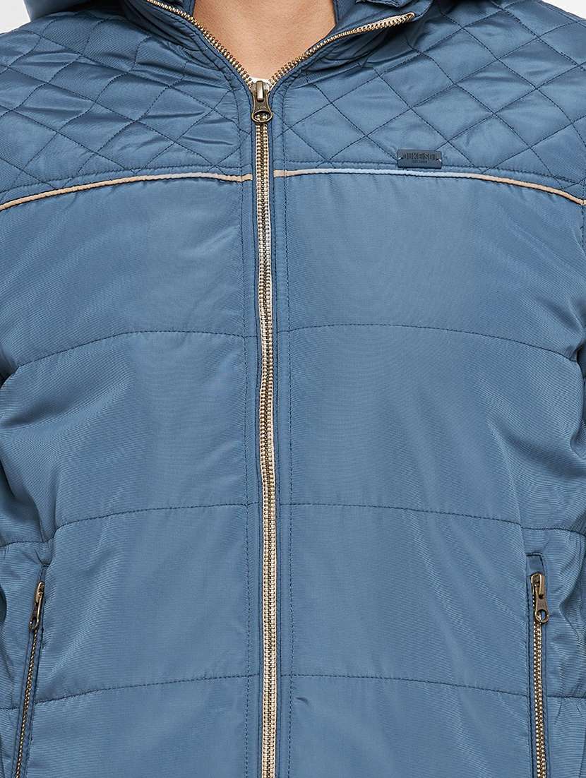blue solid bomber jacket - 19303849 -  Standard Image - 4
