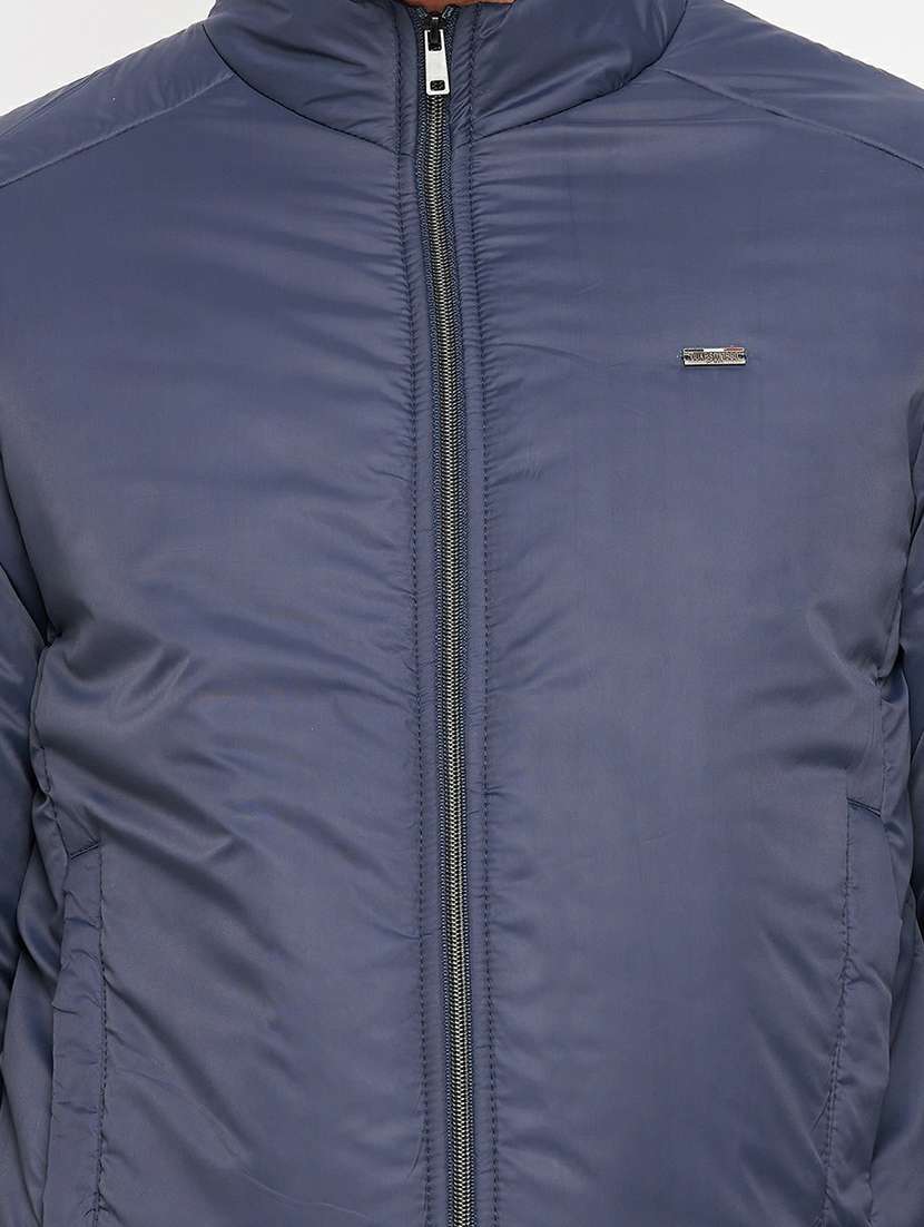 blue solid bomber jacket - 19303868 -  Standard Image - 4