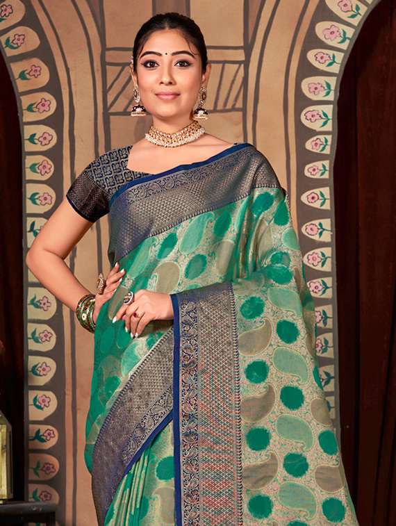 women's banarasi saree with blouse - 19303894 -  Standard Image - 1