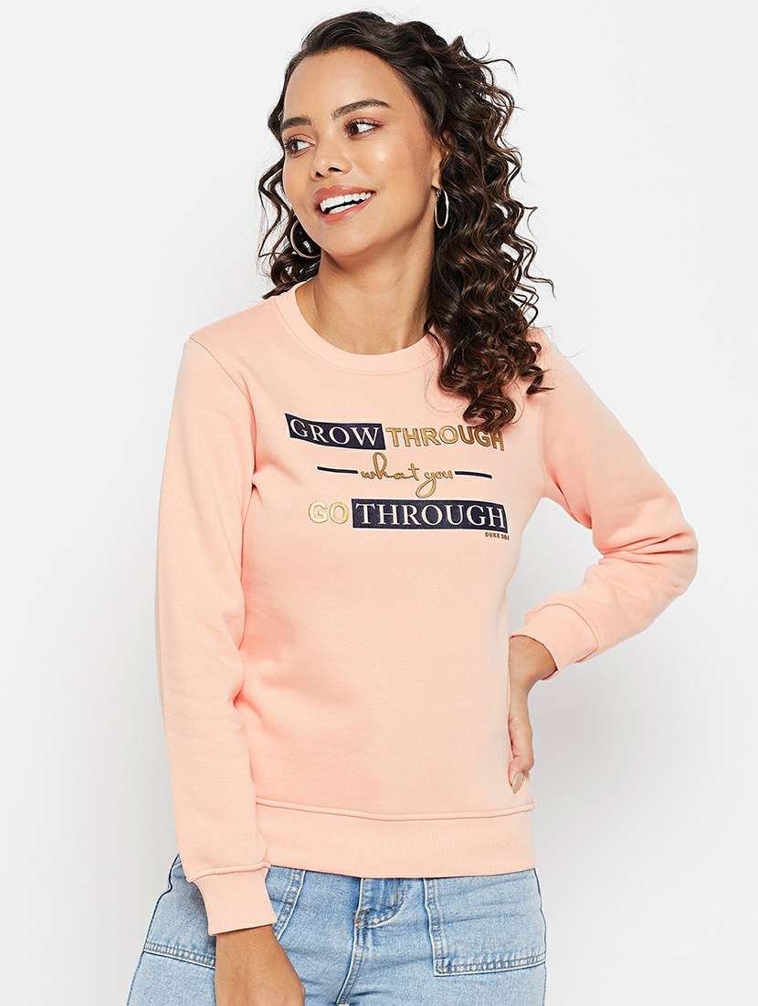 round neck printed regular sweatshirt