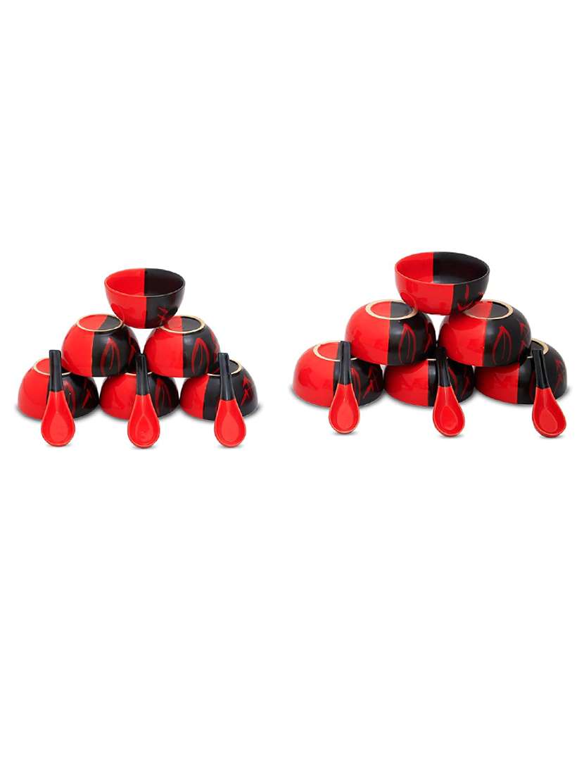 caffeine ceramic handmade half red and black dinner setâ (37 pcs.) - 19304433 -  Standard Image - 1