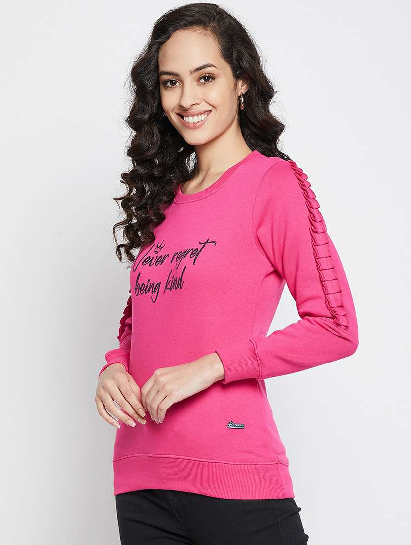 round neck printed regular sweatshirt - 19304471 -  Standard Image - 1