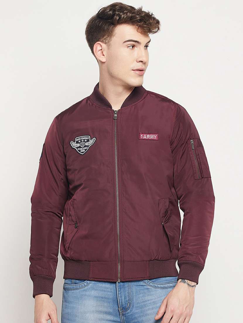 purple solid bomber jacket