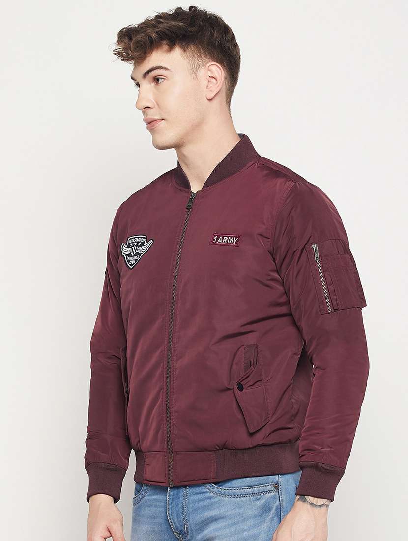 purple solid bomber jacket - 19304637 -  Standard Image - 1