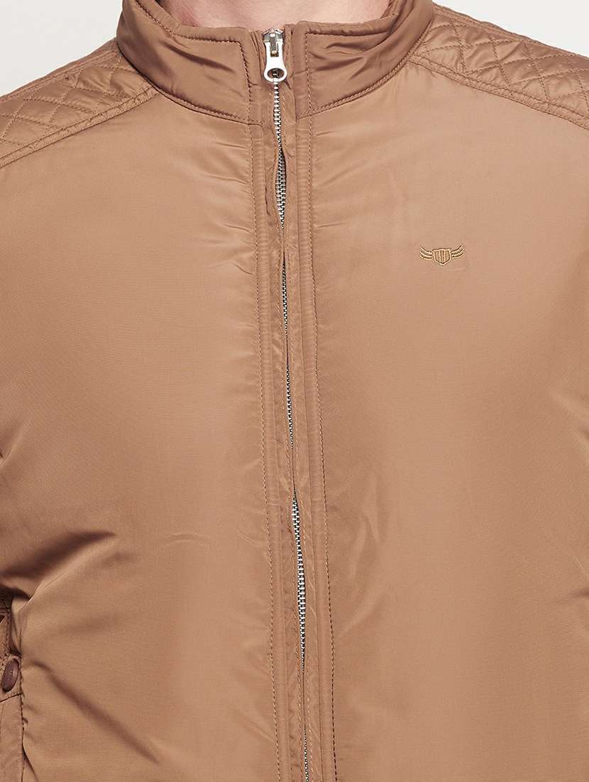 brown solid bomber jacket - 19304651 -  Standard Image - 4
