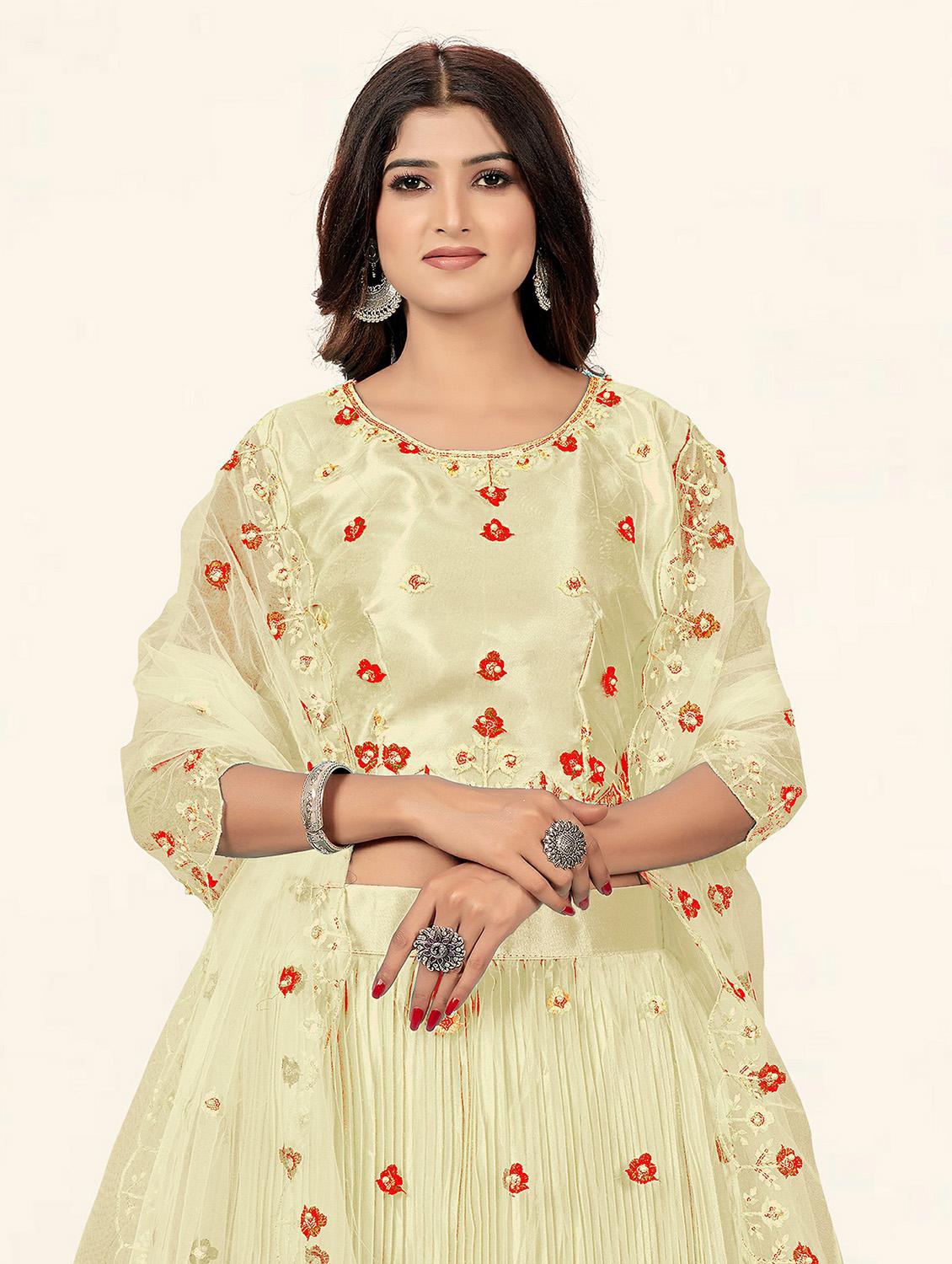 beige a-line lehenga - 19304675 - Standard Image - 4