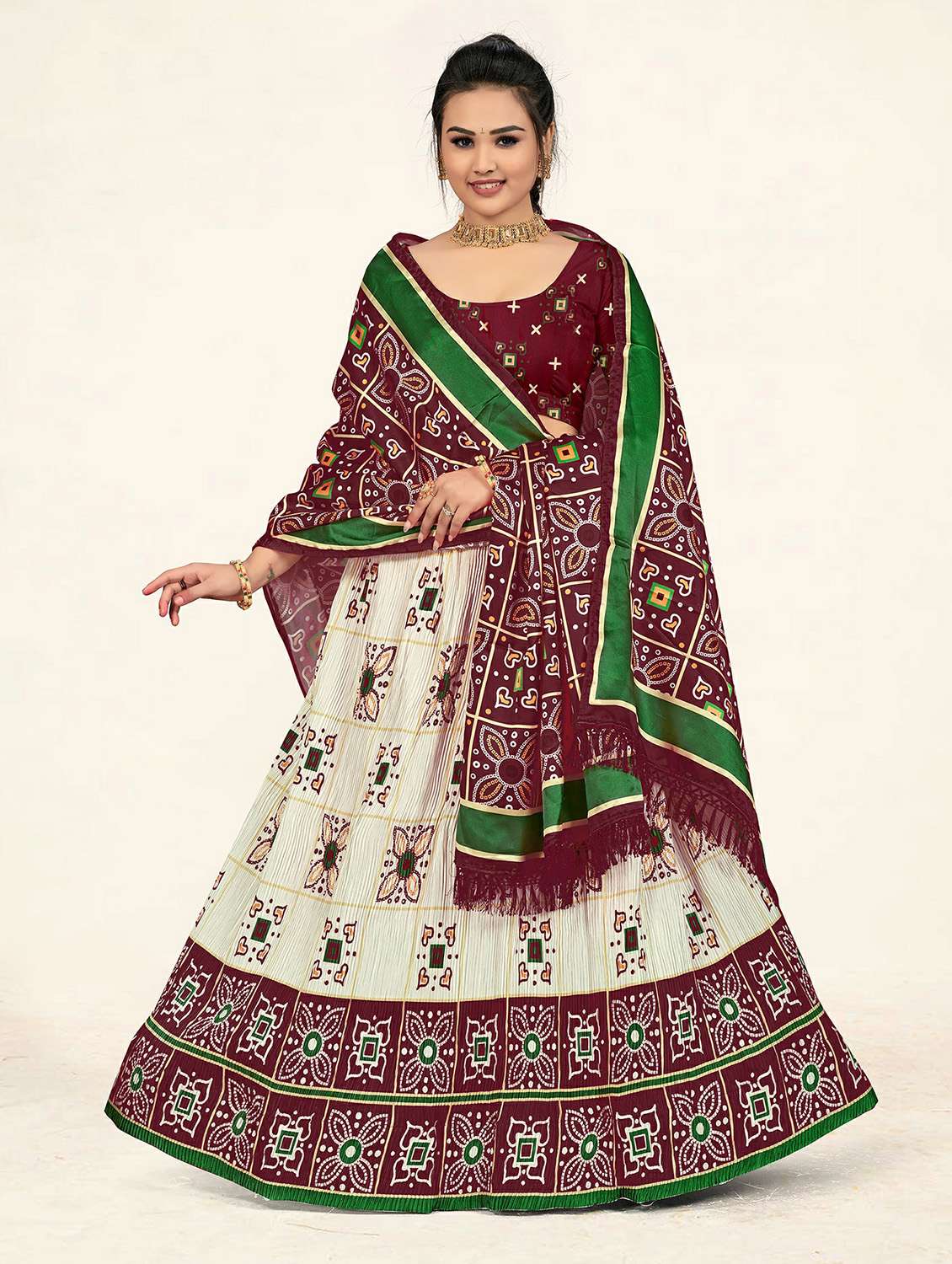 multi colored a-line printed lehenga - 19304683 -  Standard Image - 1