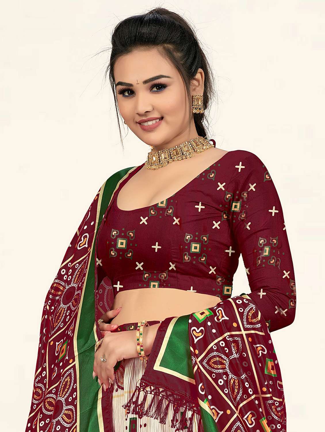 multi colored a-line printed lehenga - 19304683 -  Standard Image - 4