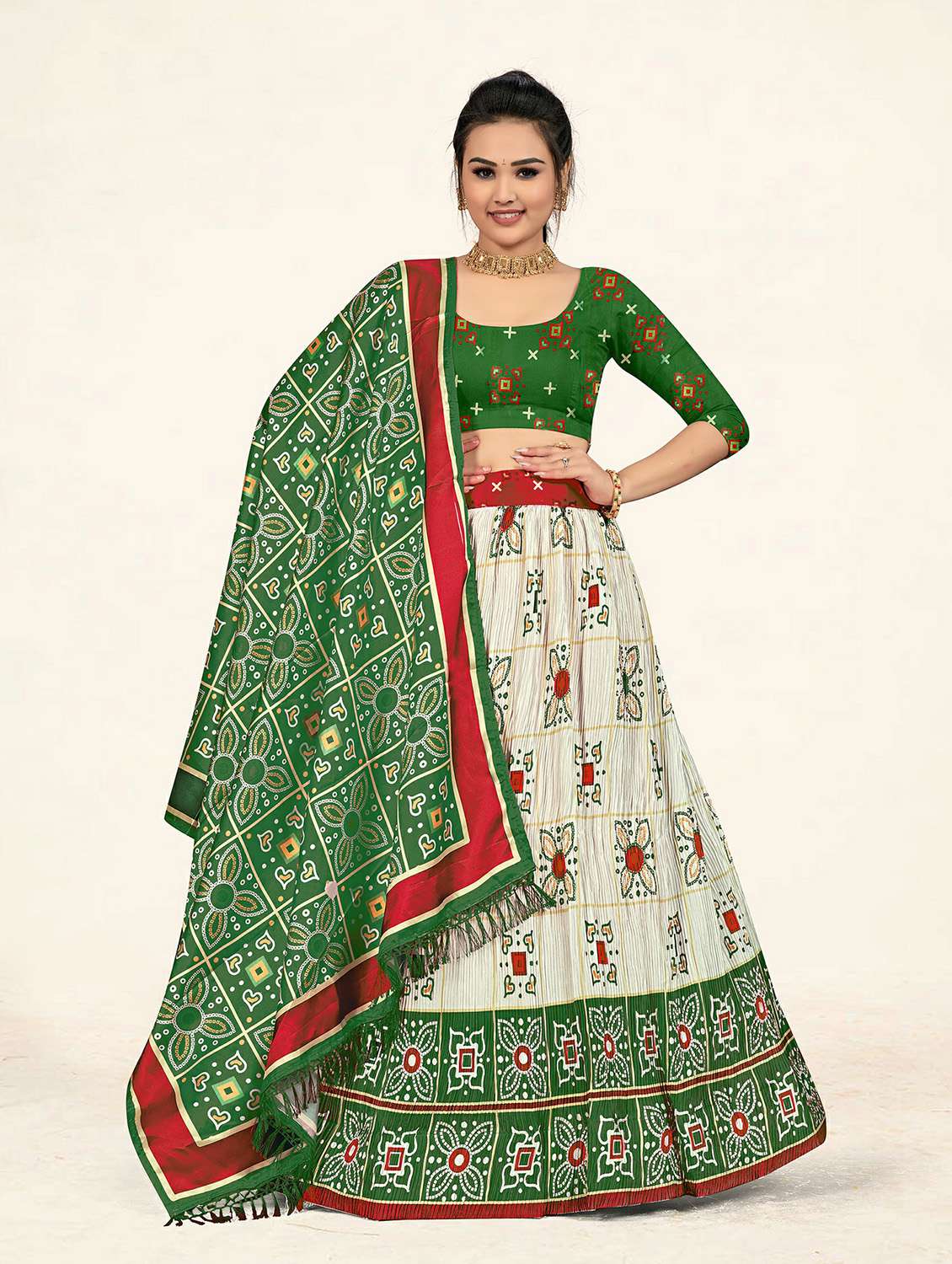 multi colored printed a-line lehenga - 19304685 -  Standard Image - 1