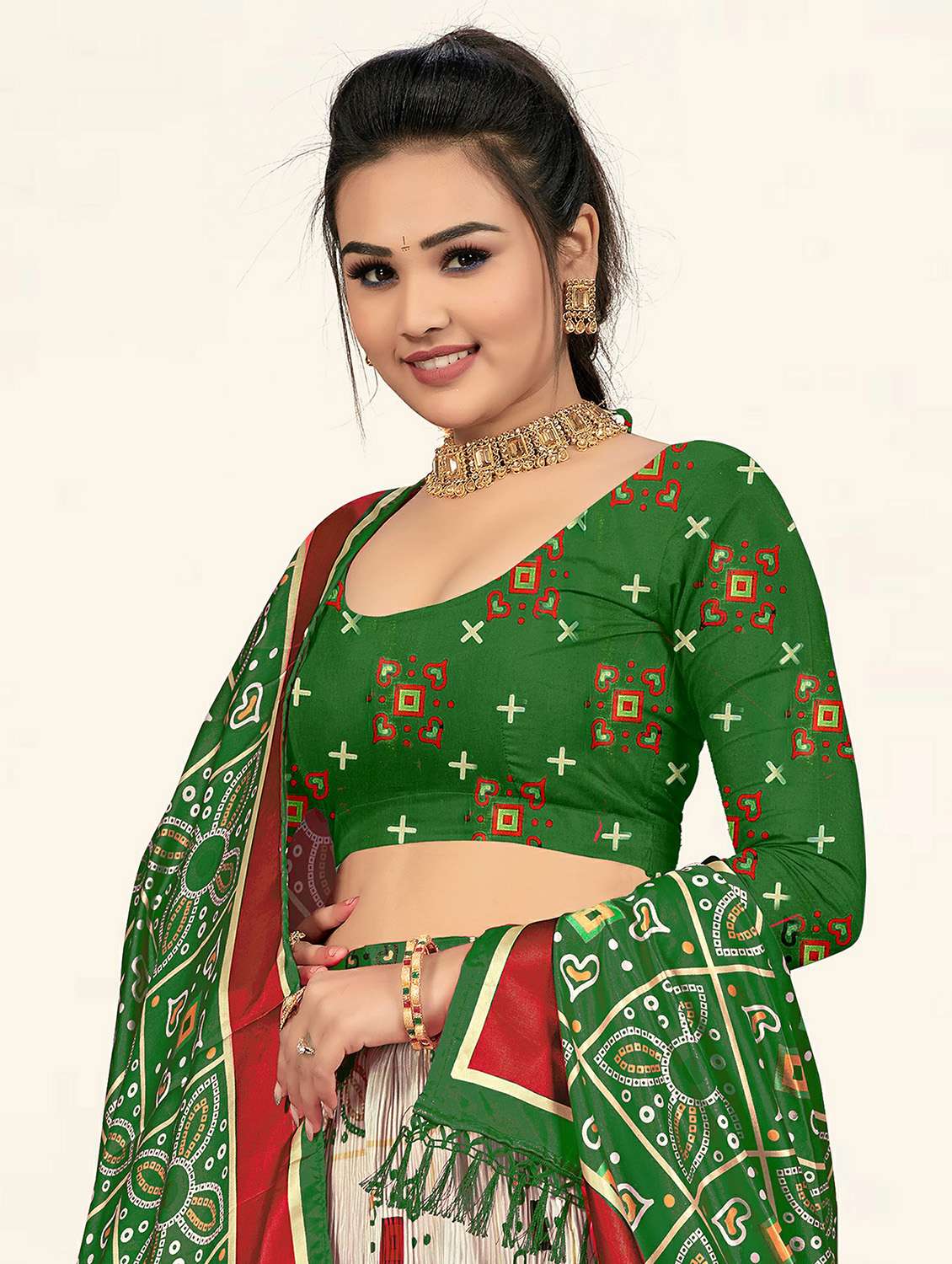 multi colored printed a-line lehenga - 19304685 -  Standard Image - 4