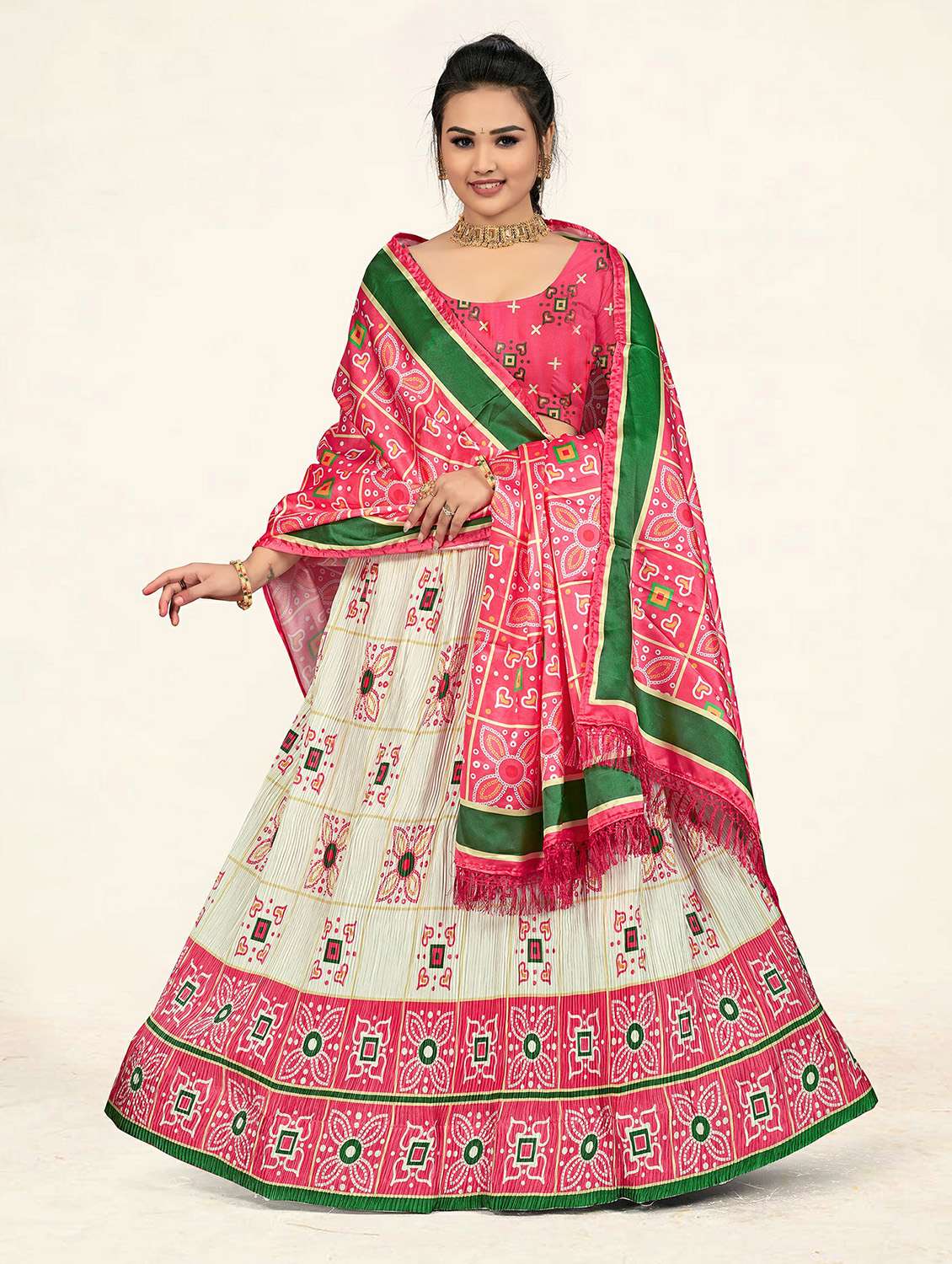 multi colored printed a-line lehenga - 19304686 -  Standard Image - 1
