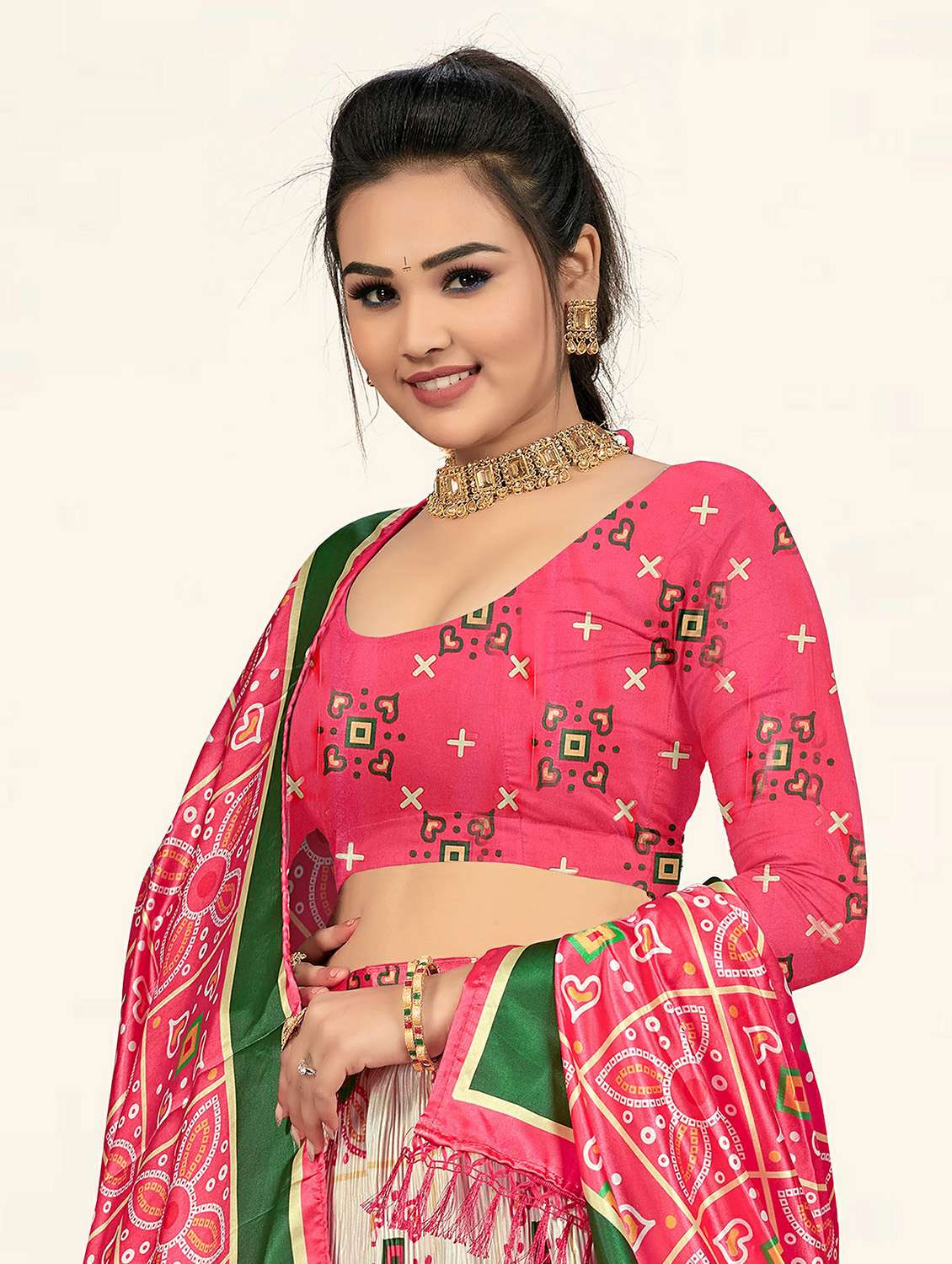 multi colored printed a-line lehenga - 19304686 -  Standard Image - 4