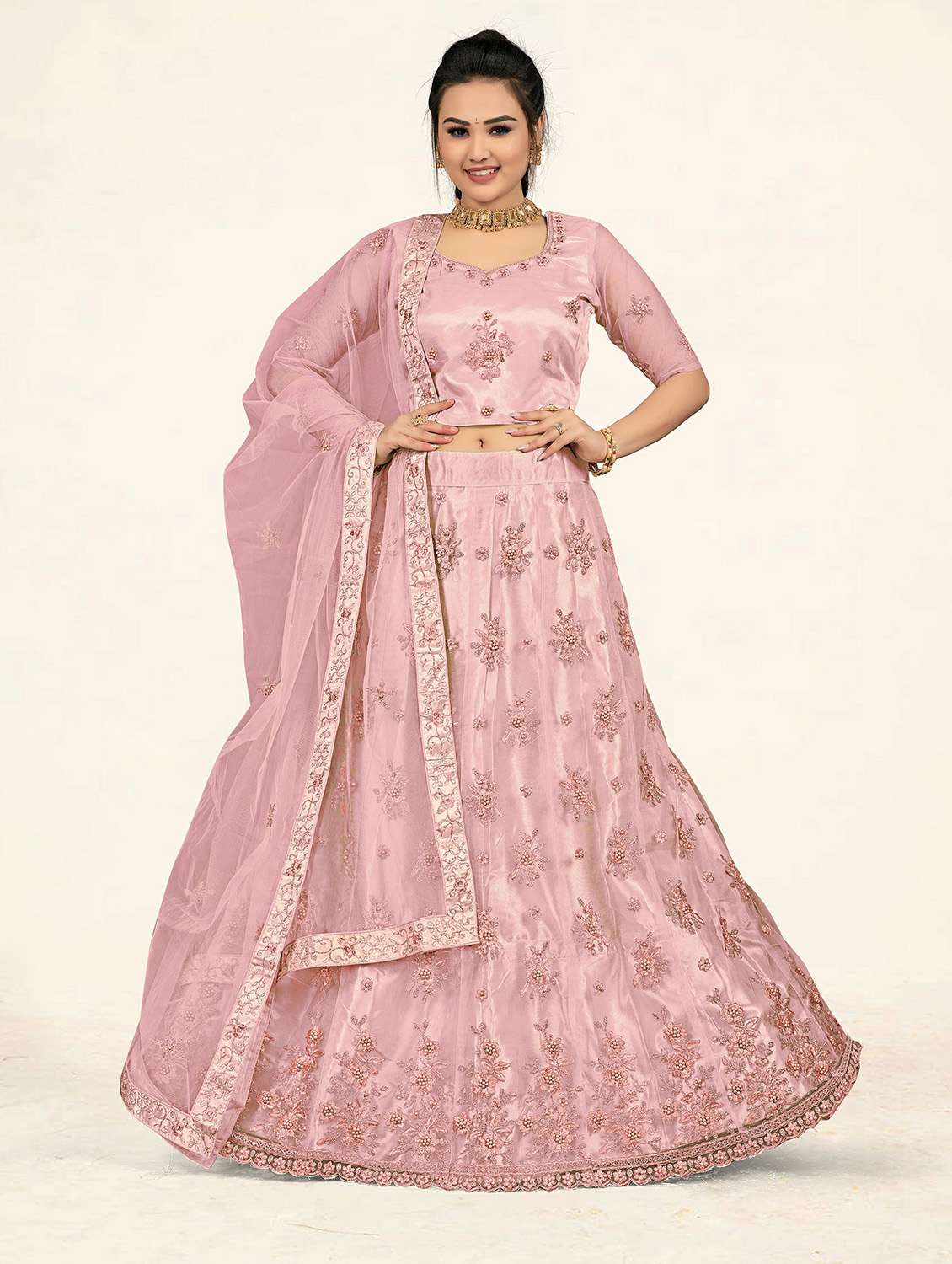 pink a-line lehenga - 19304688 -  Standard Image - 1