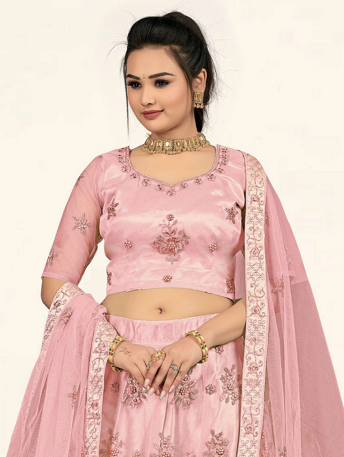 pink a-line lehenga - 19304688 -  Standard Image - 4