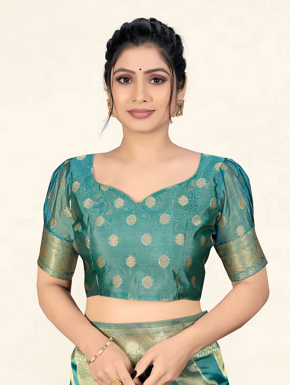 self design woven saree with blouse - 19304701 -  Standard Image - 4