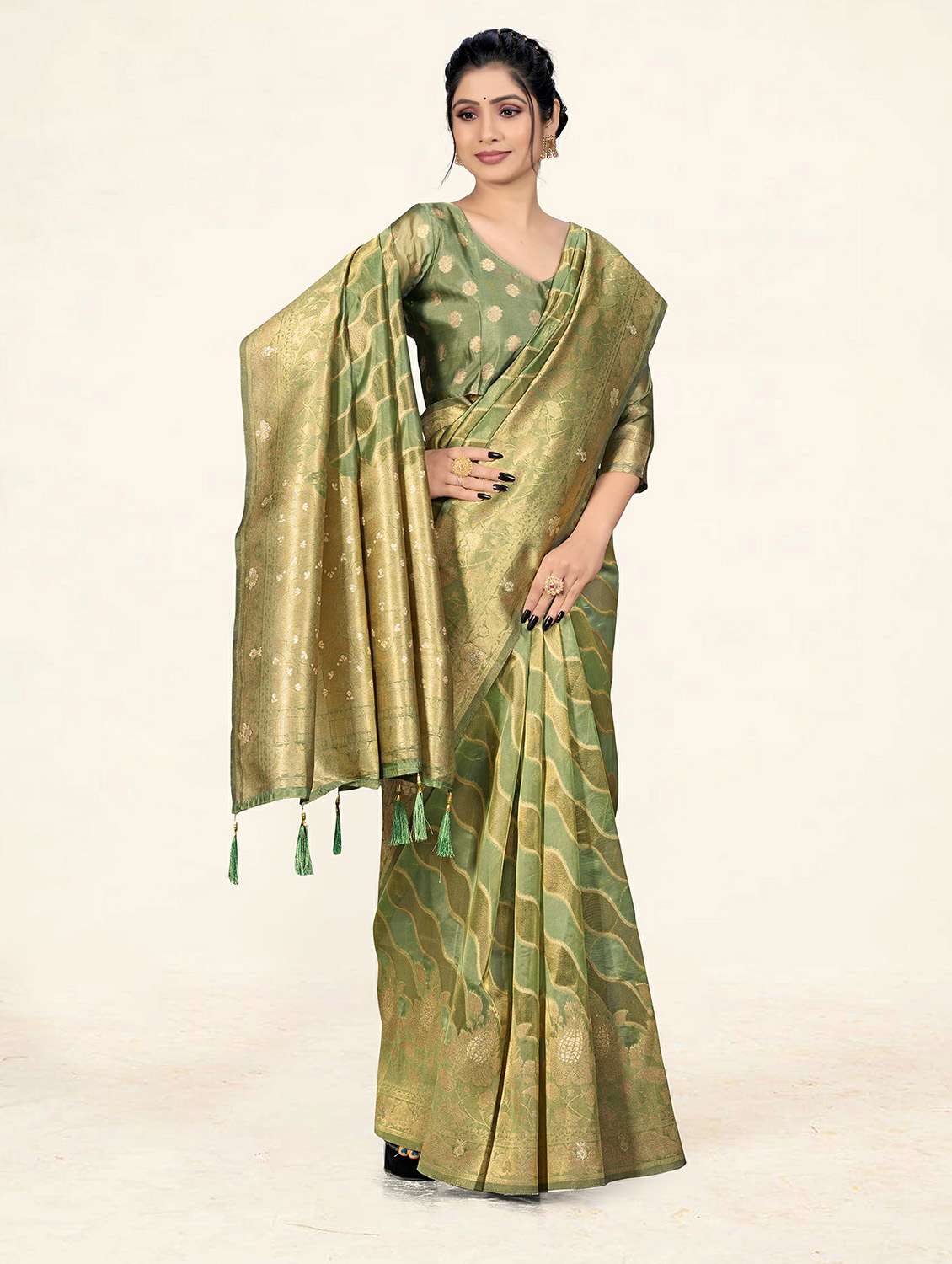self design woven saree - 19304703 - Standard Image - 1