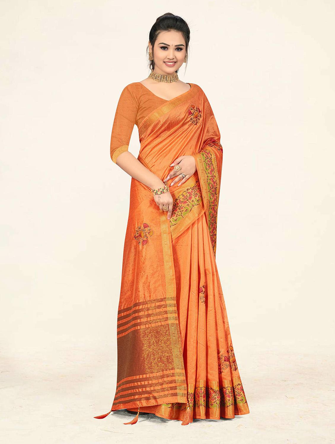 women's embroidered saree with blouse - 19304713 - Standard Image - 1