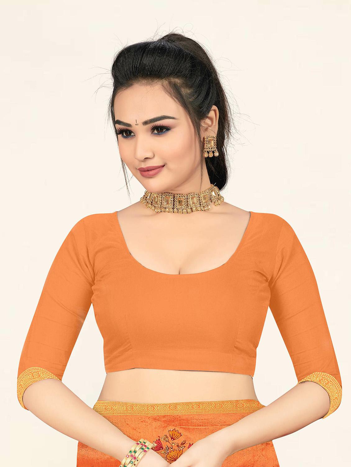 women's embroidered saree with blouse - 19304713 - Standard Image - 4