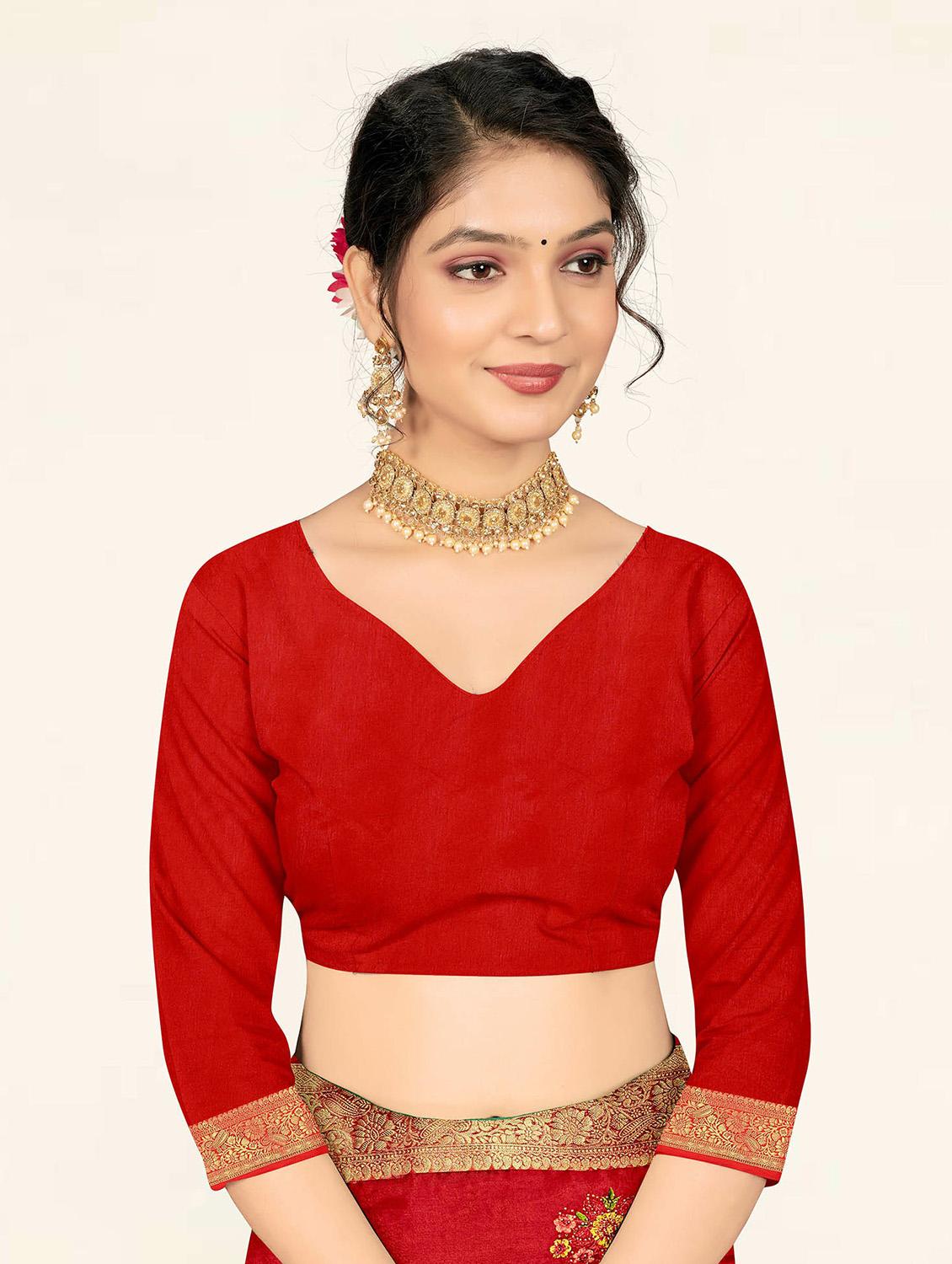 self design printed woven saree with blouse - 19304719 - Standard Image - 4