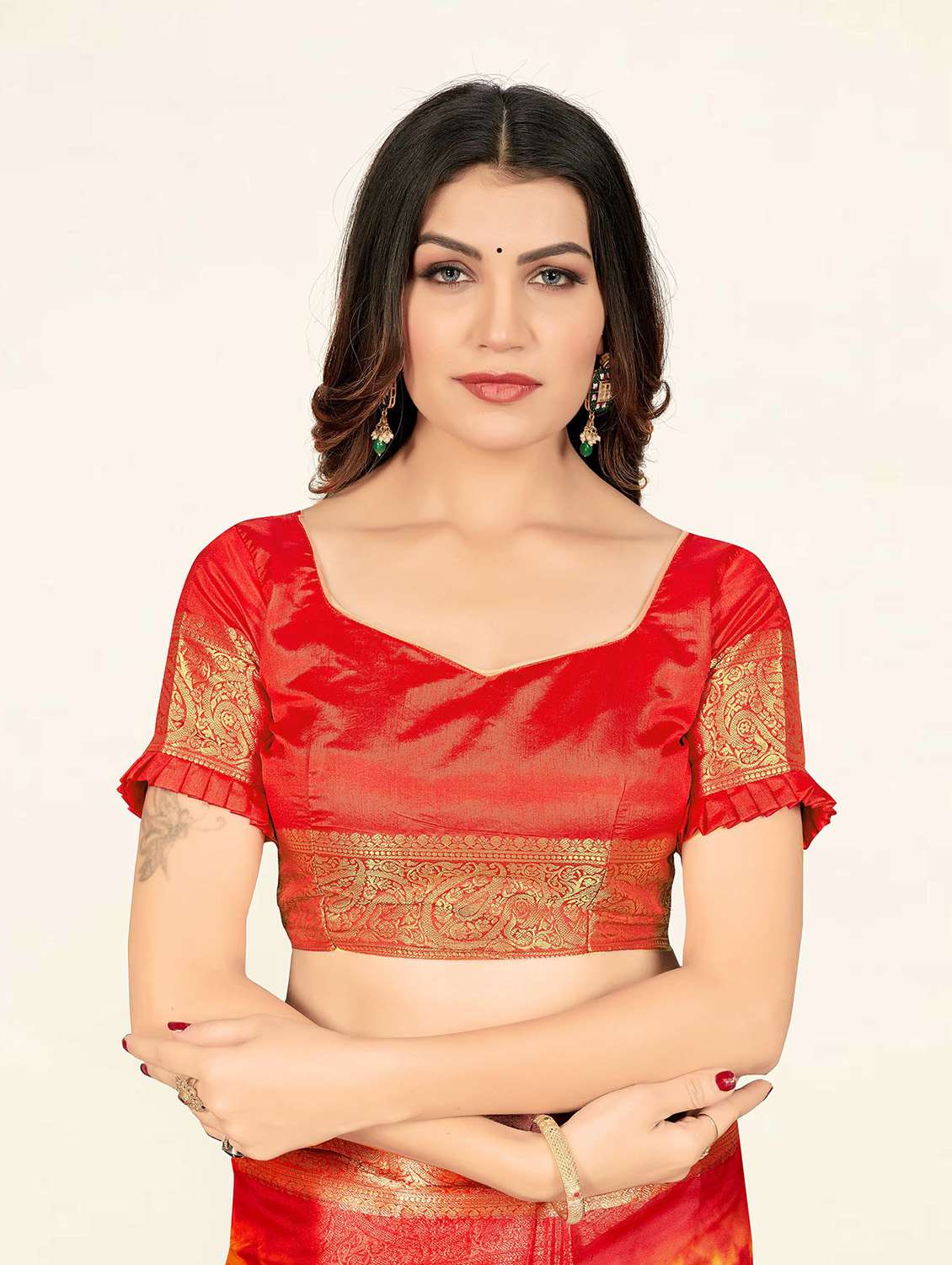 self design printed woven saree - 19304725 - Standard Image - 4
