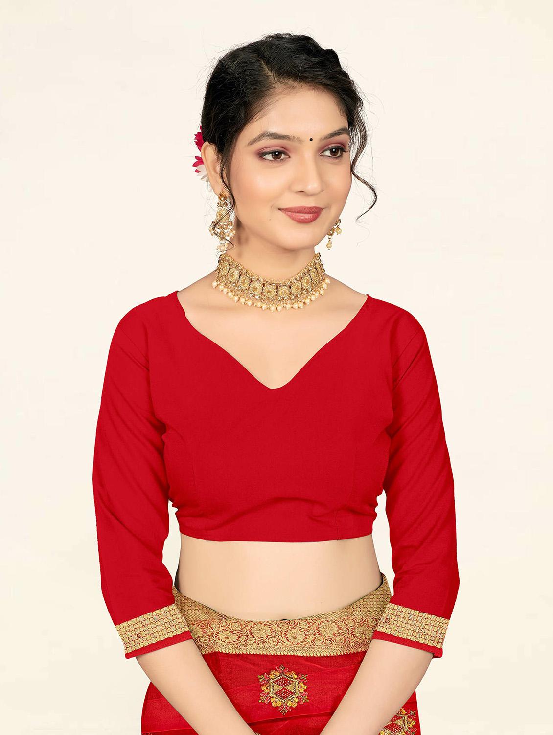 self design printed woven saree with blouse - 19304731 - Standard Image - 4