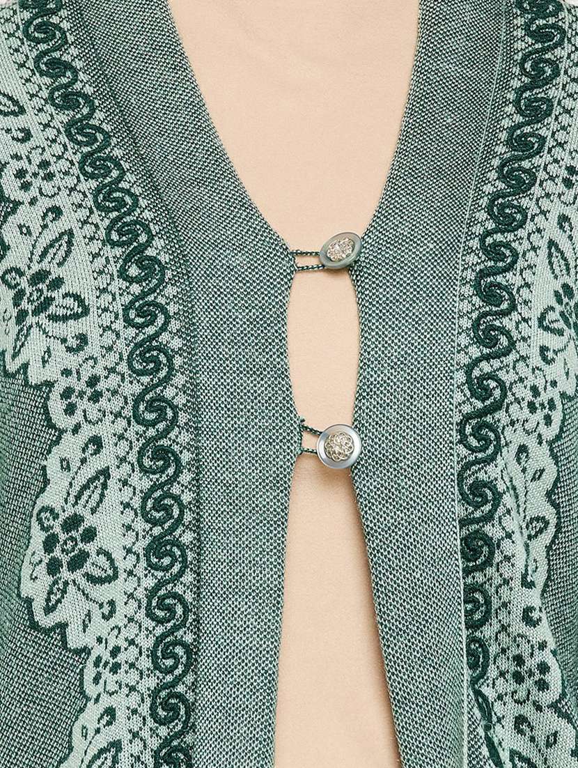 self design wool blend cardigan - 19304783 -  Standard Image - 4