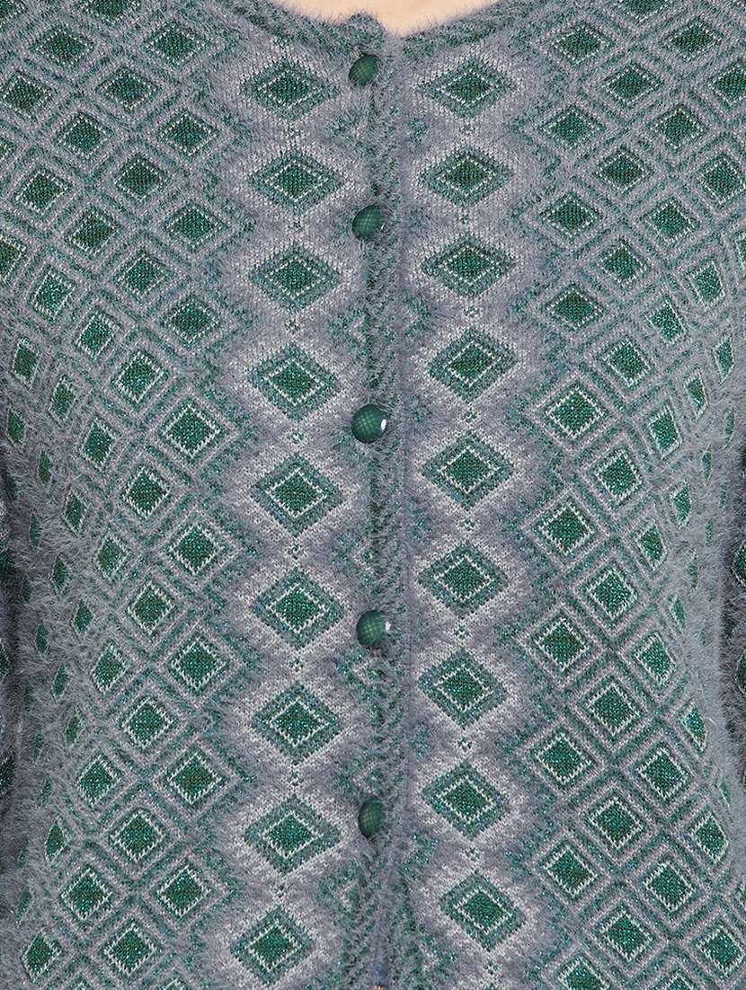self design wool blend cardigan - 19304796 -  Standard Image - 4