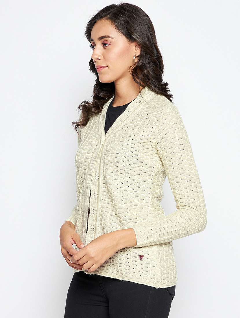 self design wool blend cardigan - 19304802 -  Standard Image - 1