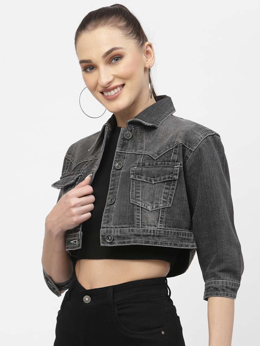 solids regular denim jacket - 19304896 -  Standard Image - 1