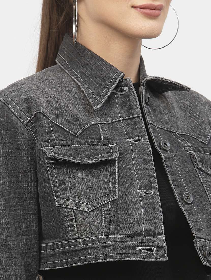 solids regular denim jacket - 19304896 -  Standard Image - 4