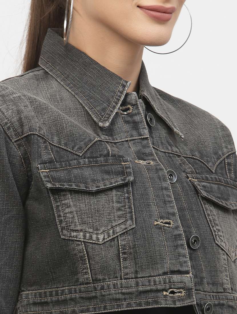 solids regular denim jacket - 19304897 -  Standard Image - 4