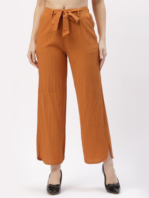 brown printed palazzo - 19304900 - Standard Image - 0