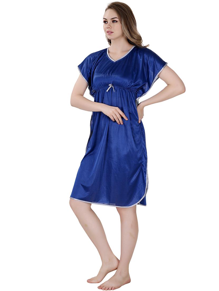 solid satin nighty - 19313239 - Standard Image - 1