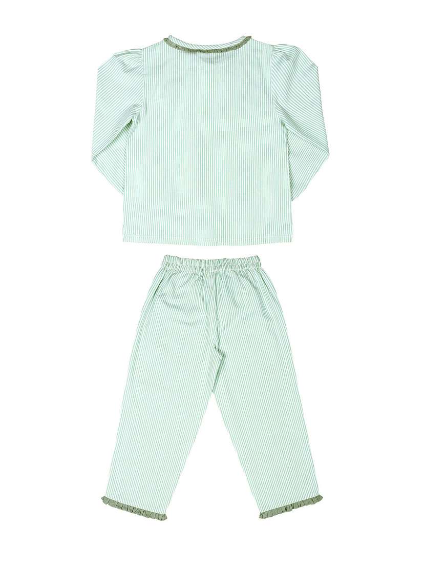 boys green striped pyjama set  - 19313268 -  Standard Image - 1