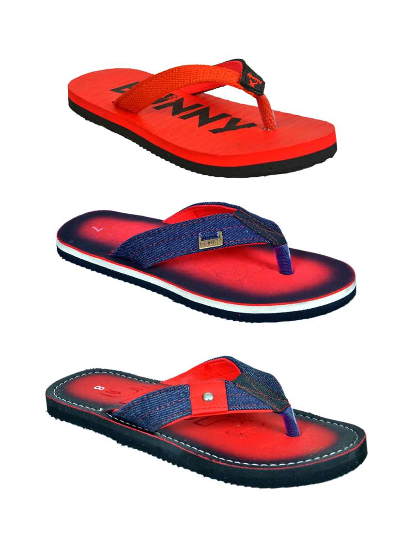 pack of 3 printed flip flop