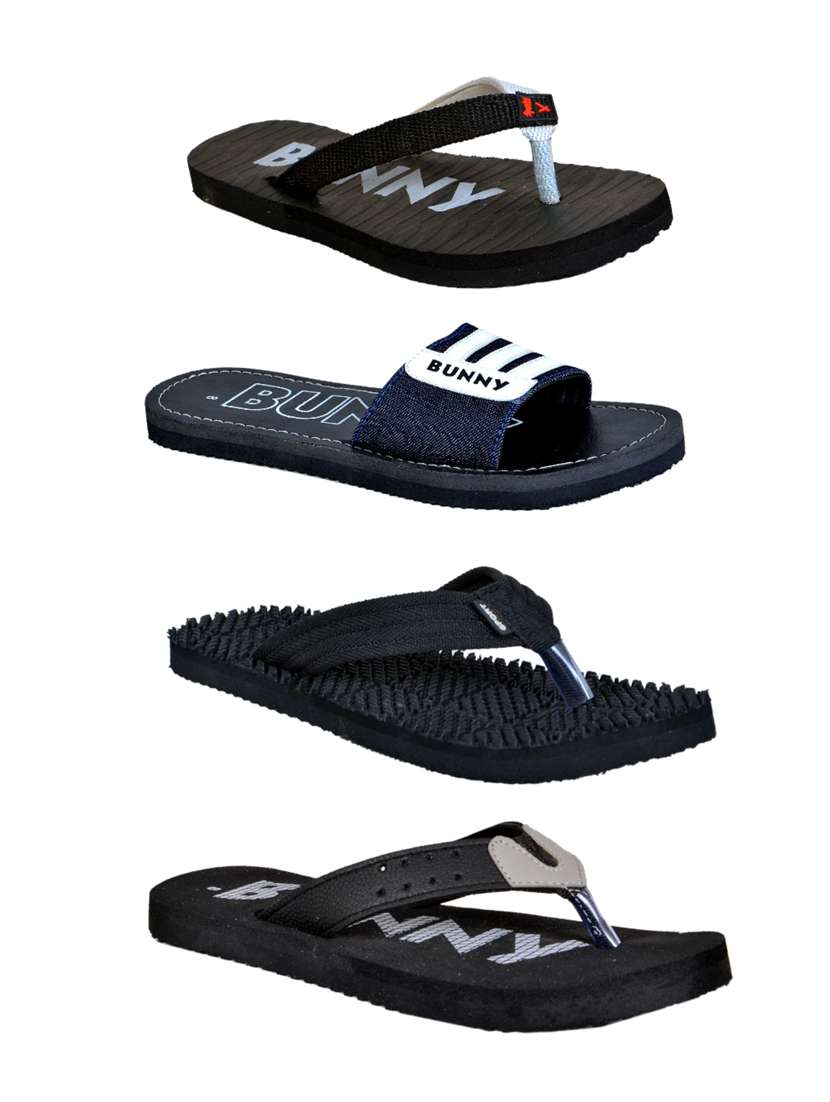 mens pack of 4 printed flip flop